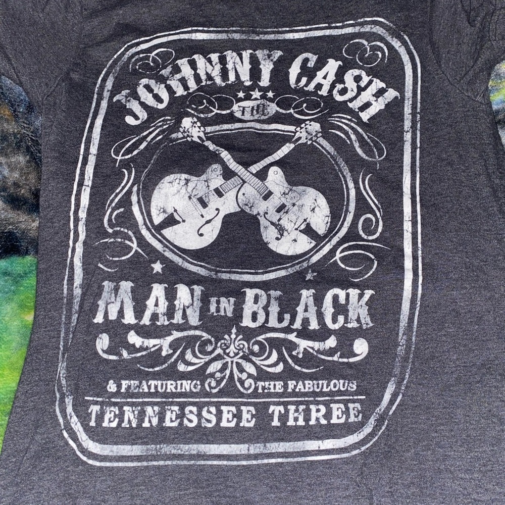 Gray Johnny Cash Graphic T-Shirt